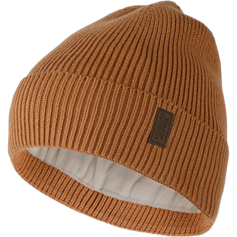 Men's Caramel Fleece Lined Beanie Soft Winter Warm Ski Stocking Cap Knit Hat